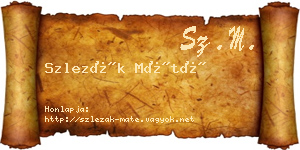Szlezák Máté névjegykártya