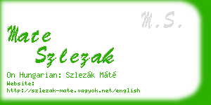 mate szlezak business card