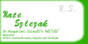 mate szlezak business card